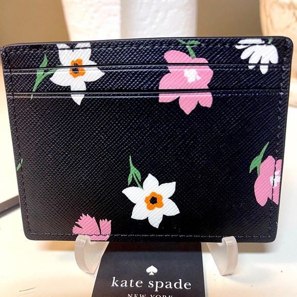 kate spade Leather Madison Floral Card Holder Double sided NWT - Picture 2 of 8
